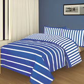 Duvet Covers, blue striped duvet covers, blue striped pattren duvet covers, single duvet covers, double duvet covers, king size duvet covers, microfiber duvet covers sets, Microfiber bedding sets, 4Pcs Duvet Covers set,